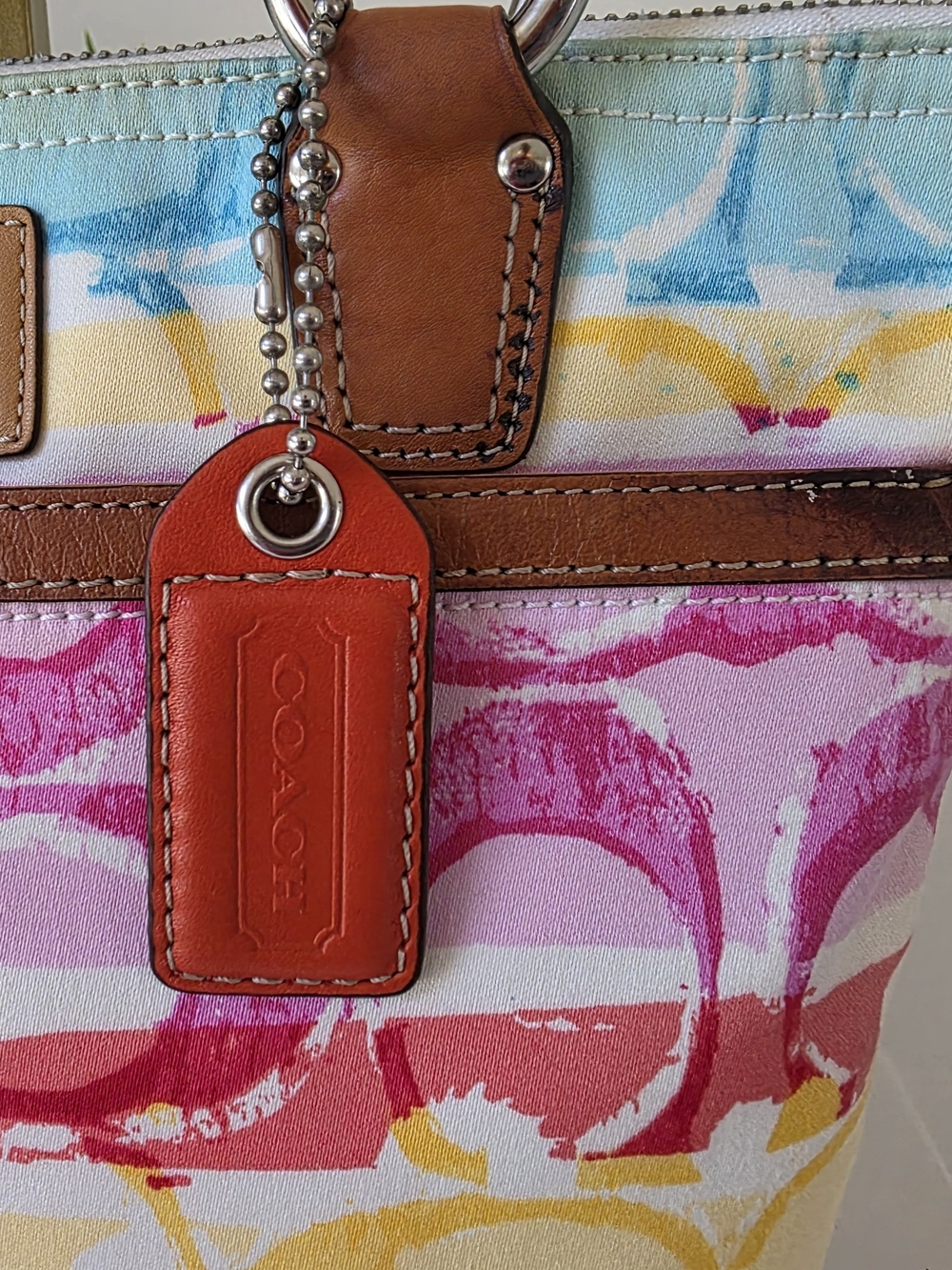Coach Y2k Hamptons Weekend Watercolor Signature Canvas Shoulder Bag - Picture 2 of 12